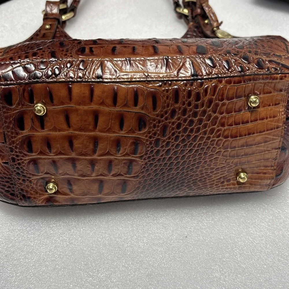Brahmin Jacqueline Tri-Color Shoulder Hobo Bag - Brown Croc - Dust Bag GORGEOUS